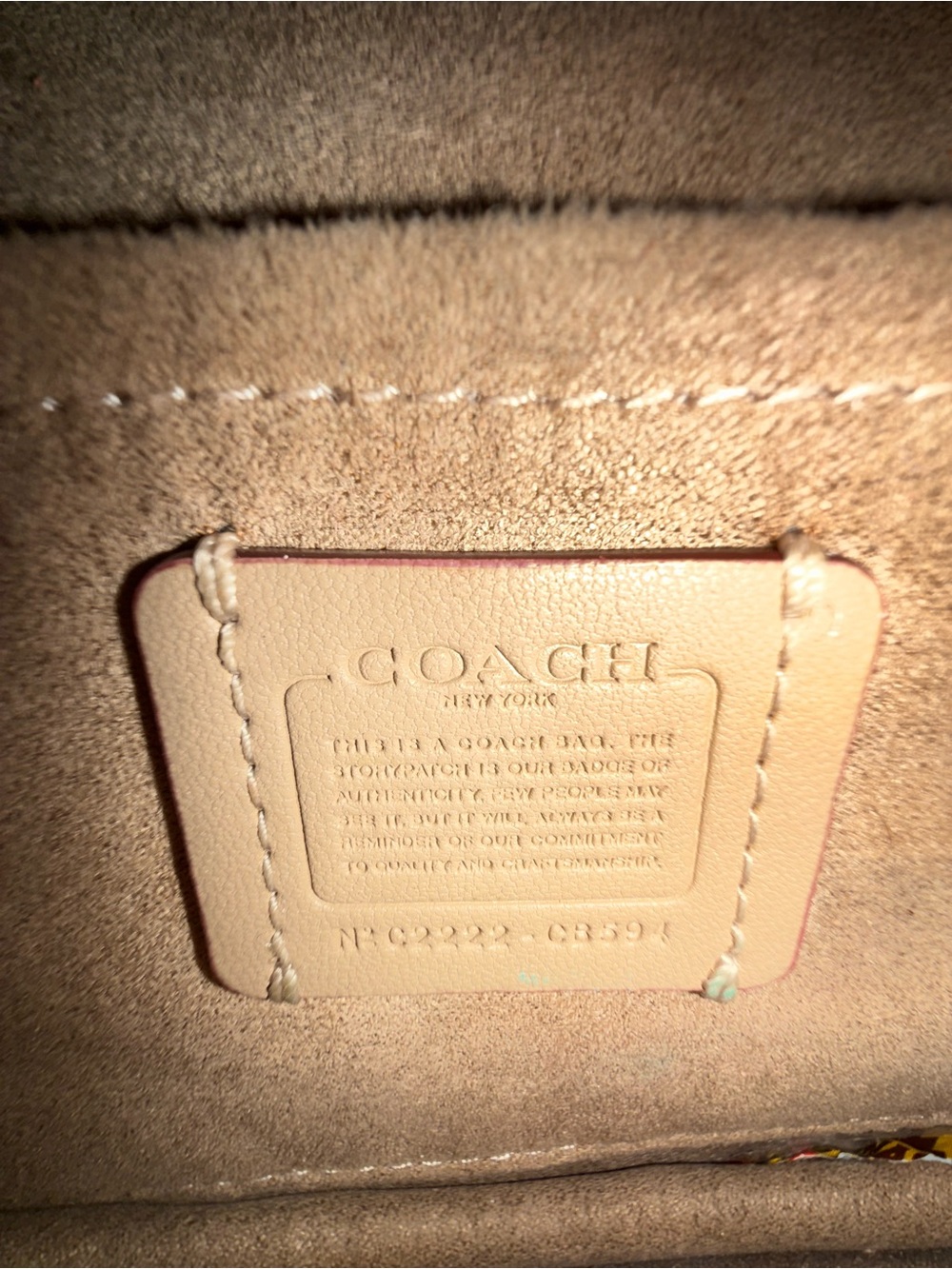 Coach Beige Signature Strawberry Print Chain Crossbody with Pink Accents - Picture 5 of 5
